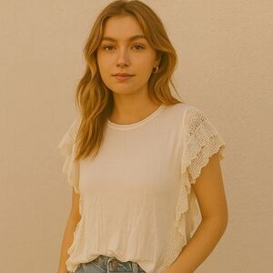 House of Harlow 1960 x REVOLVE Helena Smocked Ruffle Top | Size XS - EUC